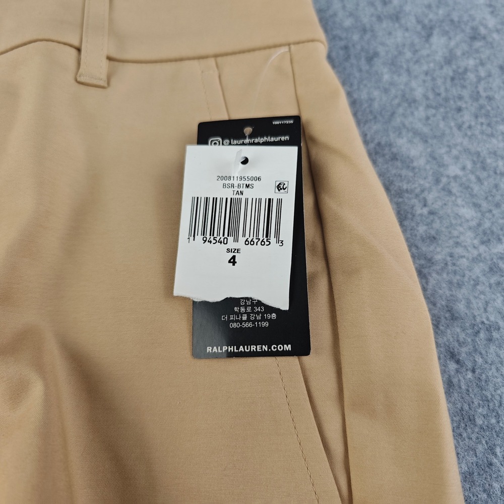Lauren Ralph Lauren Straight Leg Chino Pants Womens 4 Tan Khaki Trousers NWT - Picture 7 of 12